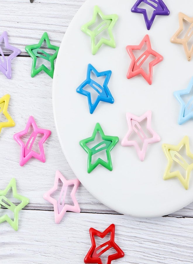 Secmity 55pcs 1.22" Star Hair Clips Cute Hair Clips for Girls Colorful Metal Snap Hair Barrettes for Women Star Hair Accessories for Daily Party - Image 4